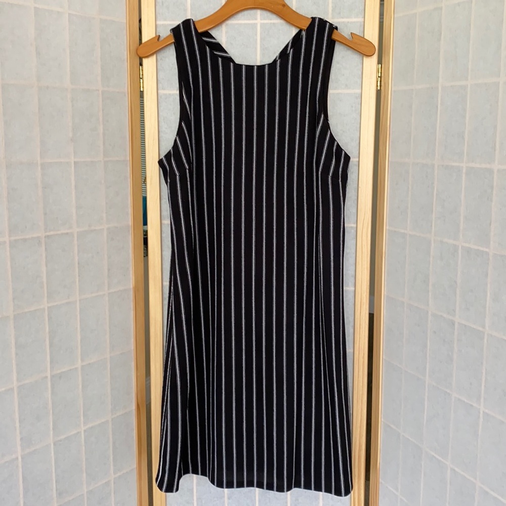 NWT Aqua Black & White Dress with Crisscross Back